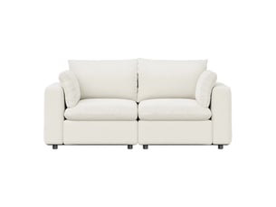 Canapé modulable moderne 180x91x83 cm 2 places bois métal blanc