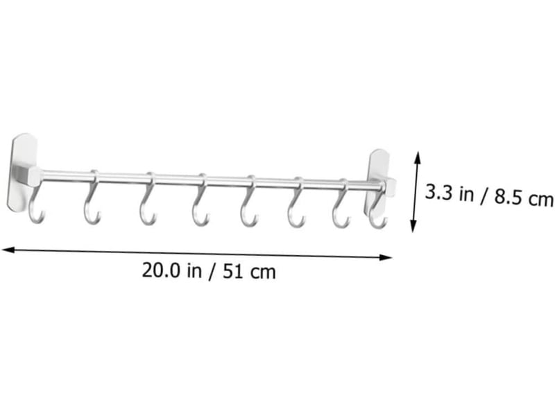  Crochet de cuisine mural pour ustensiles, support suspendu mobile pour rangement de garde-manger, organisation de cuisine avec gain de place pro, gris  - Conforama E