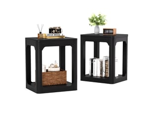 Table basse rectangulaire coloris noir <strong>MIVRAY </strong> <strong></strong> - 40 cmx50 cm