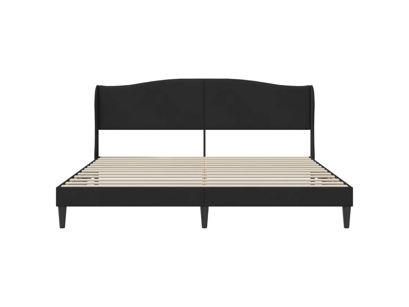 Lit double- lit adulte - cadre de lit avec tête de lit noir 180 x 200 cm velours - Conforama C