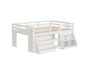 Lit mezzanine 140x200 cm BIQZUYA coloris blanc