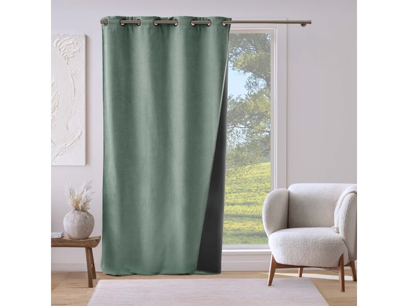  Rideau isolant thermique spleen 140x260cm vert cèdre  - Conforama E