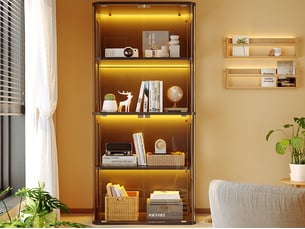 Vitrine coloris noir  <strong>LEYTN</strong> <strong></strong> - 80 cmx170 cm