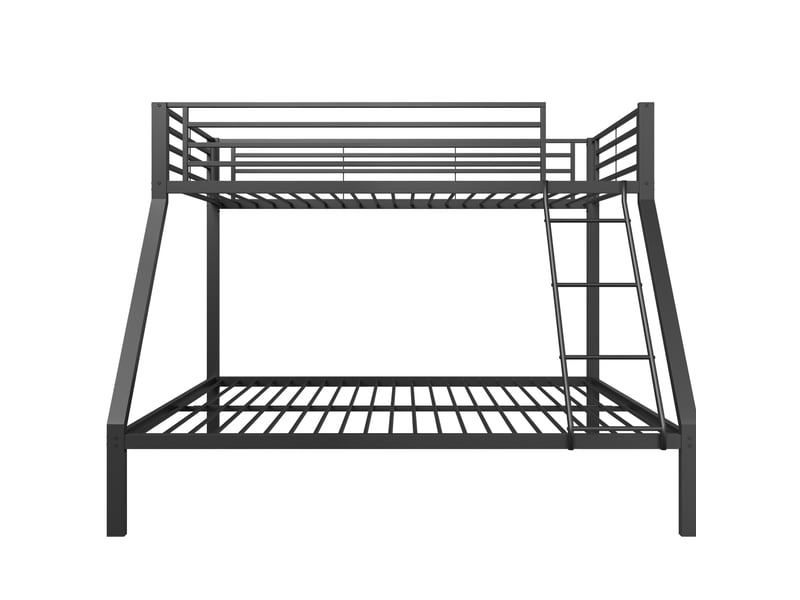 Lit superposé 90x200 et 140x200 cm avec échelle en métal , noir - Conforama A