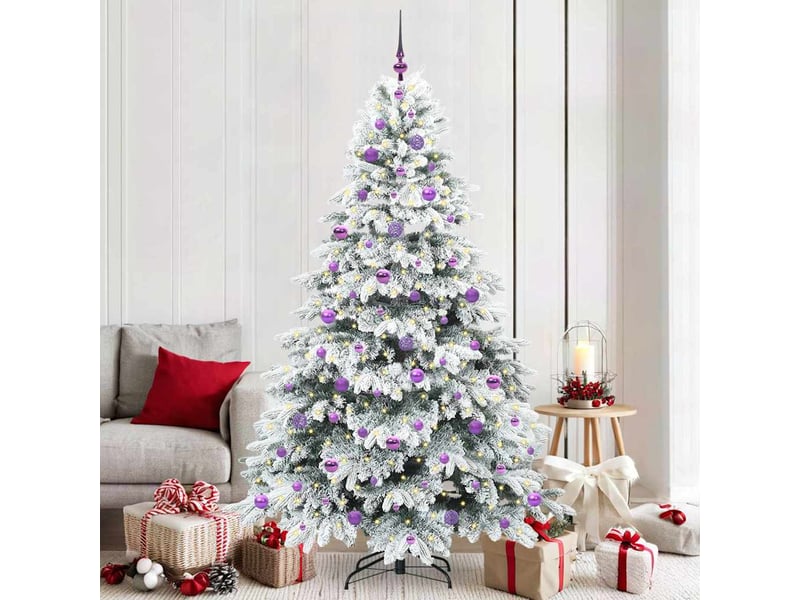  Sapin de noël, arbre de noël artificiel avec 300 led blanc 210 cm pe et pvc cf61217  - Conforama B