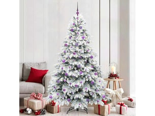 Sapin de noël, arbre de noël artificiel avec 300 led blanc 210 cm pe et pvc cf61217