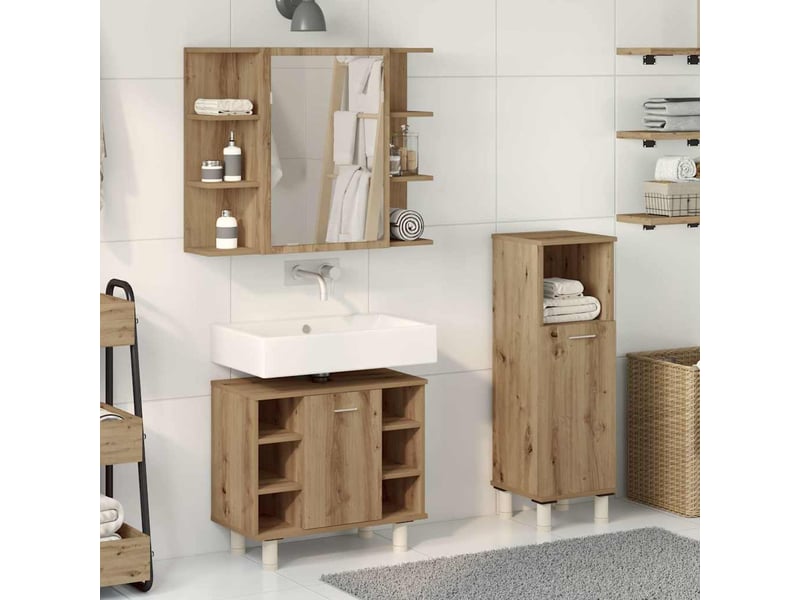Ensemble de meubles salle de bain 3 pcs bois d'ingénierie cf63949 - Conforama C