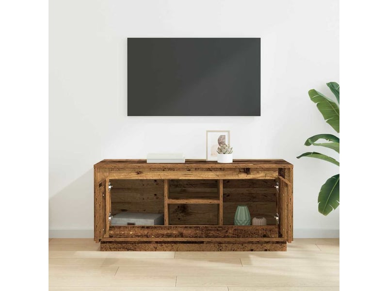 Meuble tv - banc tv - meuble de rangement 102 x 35 x 45 cm bois ancien bois d'ingénierie - Conforama D
