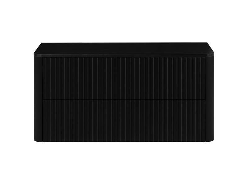  Meuble sous vasque suspendu linea 100 cm noir avec plan de travail  - Conforama D