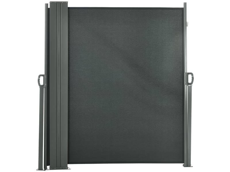  Cloison de jardin réglable et résistante aux uv avec poignée, en métal et polyester 180 gm², 600 x 180 cm, grise  - Conforama B