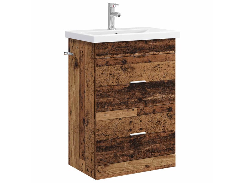 Ensemble de mobilier de salle de bain bois ancien shl7458 - Conforama A