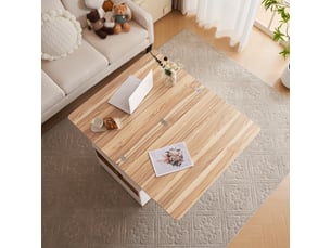Lit coffre 180x200 cm <strong>SWEIKO</strong> <strong></strong> coloris bois clair