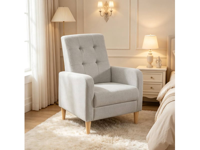  Fauteuil lounge nordique gris clair evryae  - Conforama B