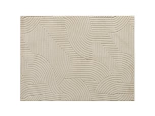 Tapis salon 230 x 160 cm, tapis à poils épais géométrique, crème, moelleux et antidérapant