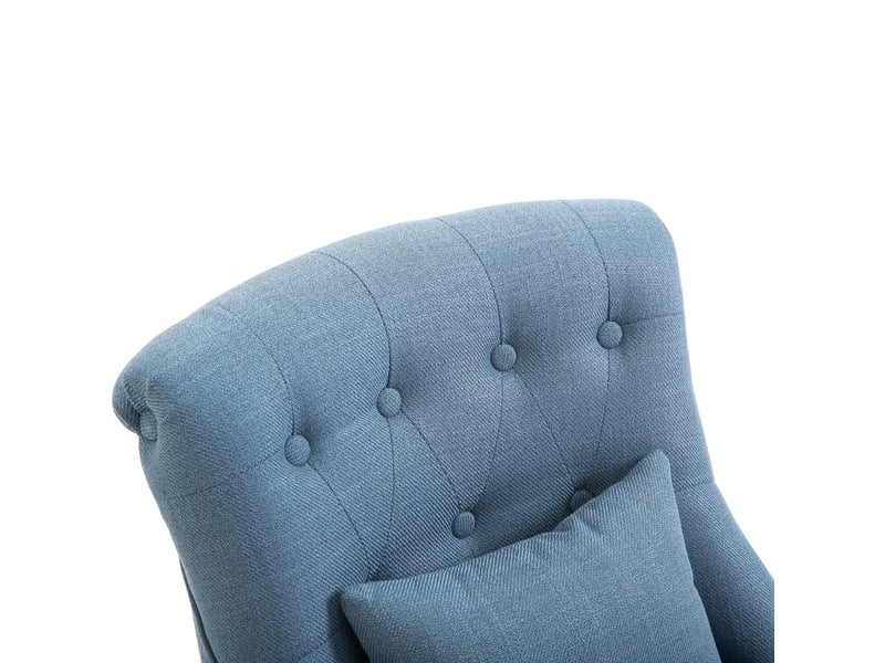  Fauteuil relax en lin bleu 52,5 x 69 x 77 cm cravdom  - Conforama E