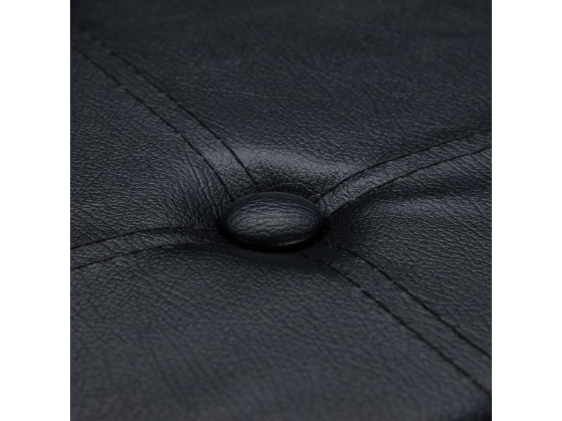  Pouf de rangement pliable pratique salon 38 x 37 x 37 cm assise confortable en similicuir noir 13_0010124  - Conforama E
