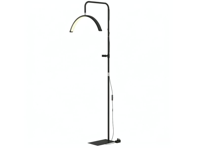  Lampadaire led 77,5 x 20,5 x 136-186 cm en acier et plastique dimmable noir chicfurn  - Conforama A