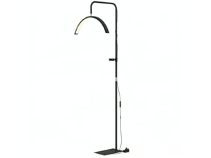 Lampadaire led 77,5 x 20,5 x 136-186 cm en acier et plastique dimmable noir chicfurn