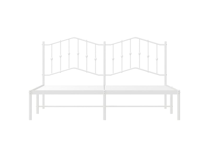  Lit double- lit adulte -  cadre de lit métal sans matelas et tête de lit blanc 160x200 cm  - Conforama D
