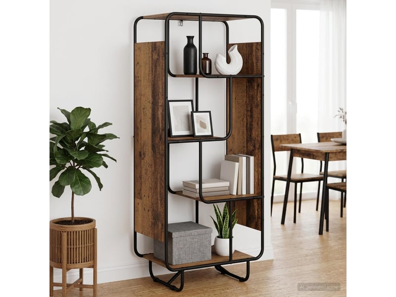  Buffet haut, buffet de rangement bois ancien 60x37,5x144 cm bois d'ingénierie  - Conforama B