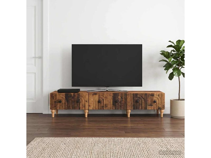  Meuble tv - banc tv - meuble de rangement bois ancien 147 x 34,5 x 30 cm bois d'ingénierie  - Conforama B