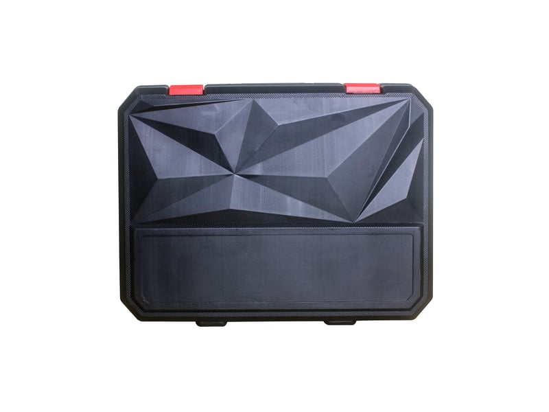 Boîte à outils 45.5x35.5x8.9 cm, ensemble de 238 pièces avec serrure, métal, noir et rouge - Conforama A