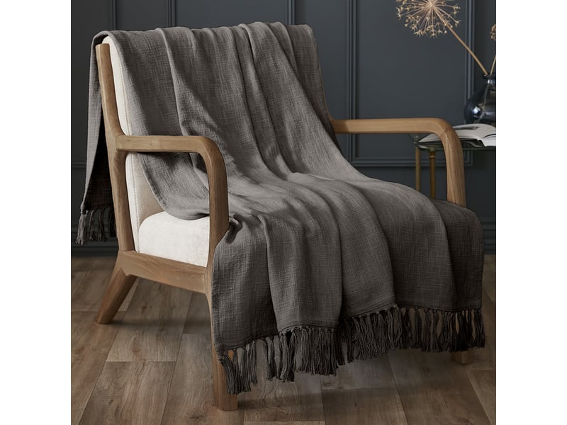  Plaid 180x220 cm coton ardoise PD21839 - Conforama B