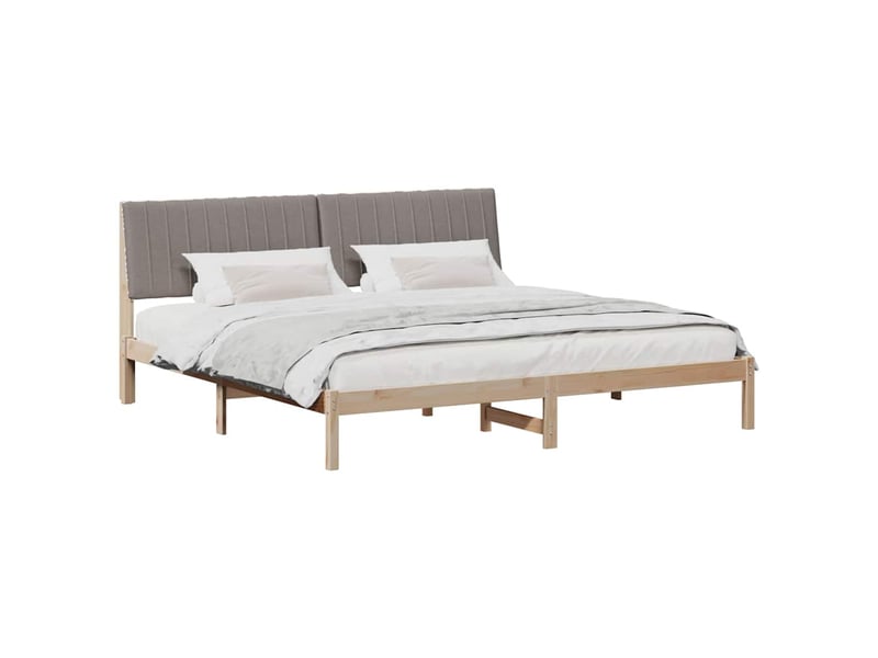  Lit double- lit adulte -  cadre de lit avec tête de lit marron 200 x 200 cm pin massif  - Conforama B