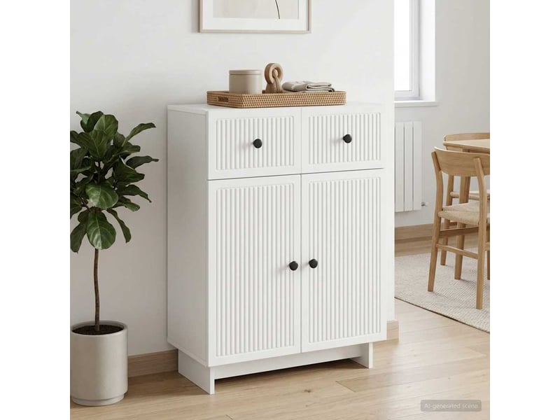 Buffet - bahut - meuble de rangement blanc 66 x 34,5 x 90 cm bois d'ingénierie - Conforama B