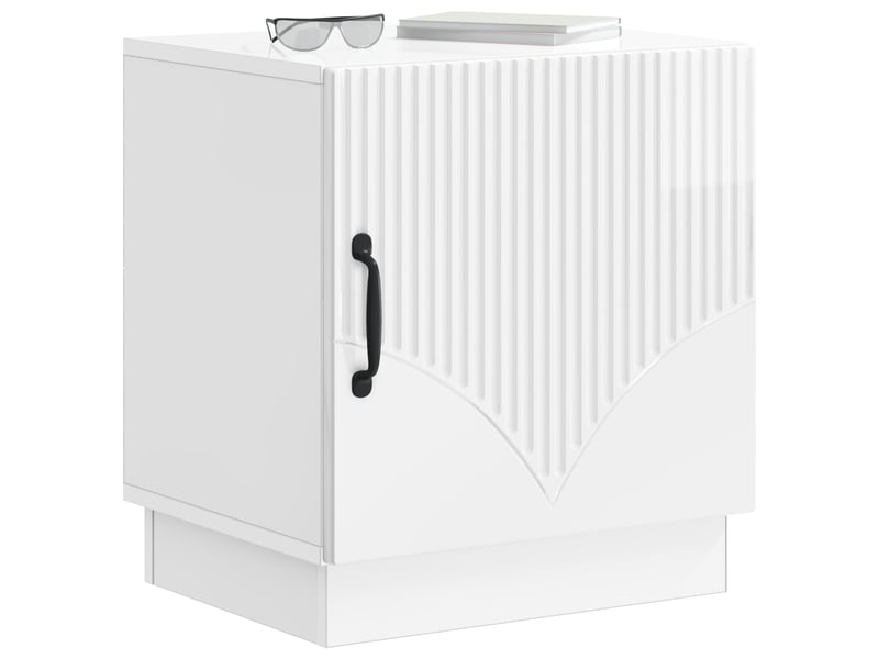  Table de chevet - cabinet de chevet - table de nuit 2 pc blanc brillant 43 x 34,5 x 47 cm  - Conforama B