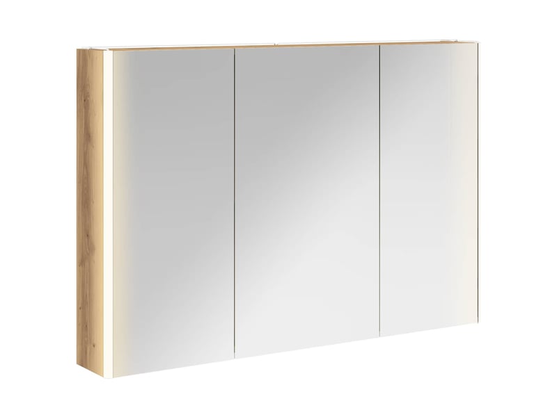  Armoire miroir salle de bain, meuble de rangement chêne artisan shl5777  - Conforama A