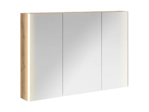 Armoire miroir salle de bain, meuble de rangement chêne artisan shl5777