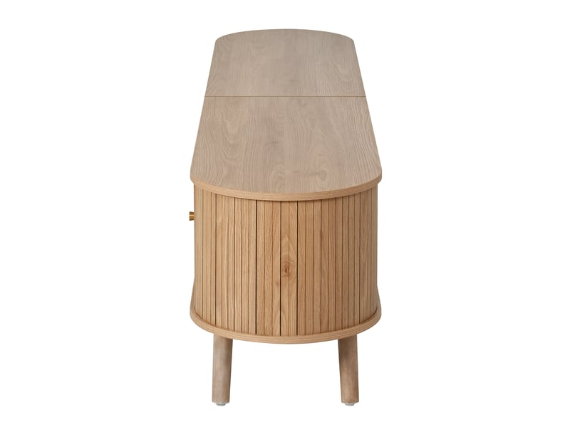  Meuble tv 180 cm couleur chêne, quatre portes, style vintage  - Conforama D