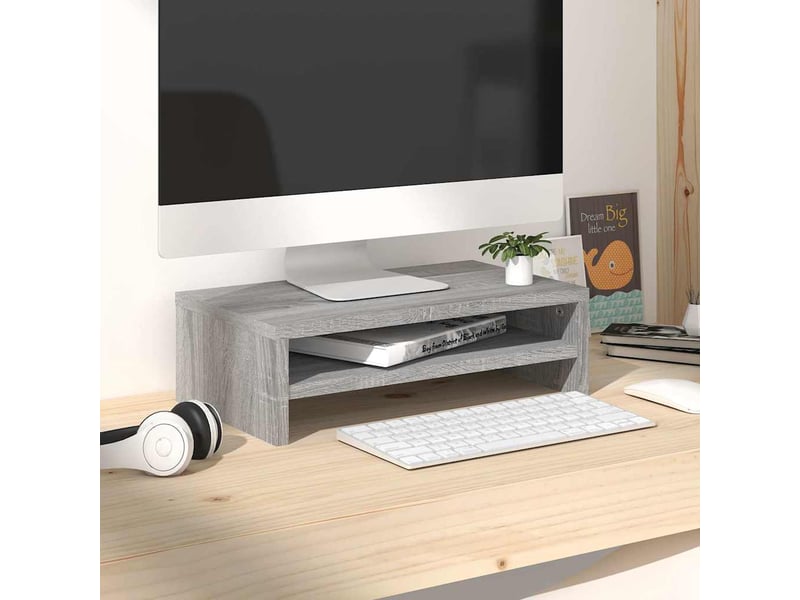  Meuble tv - support de moniteur sonoma gris 42x24x13 cm bois d'ingénierie  - Conforama B