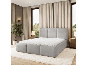 Lit coffre 160x200 cm <strong>MASSENO</strong> <strong></strong> coloris gris