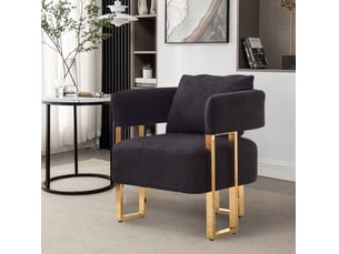 Fauteuil fixe <strong>DESVIAE</strong> <strong></strong> Velours noir vendu A l'unité