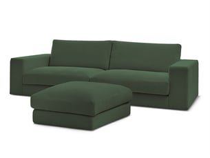 Canapé droit fixe BOBOCHIC LEONARD 4 places Velours vert