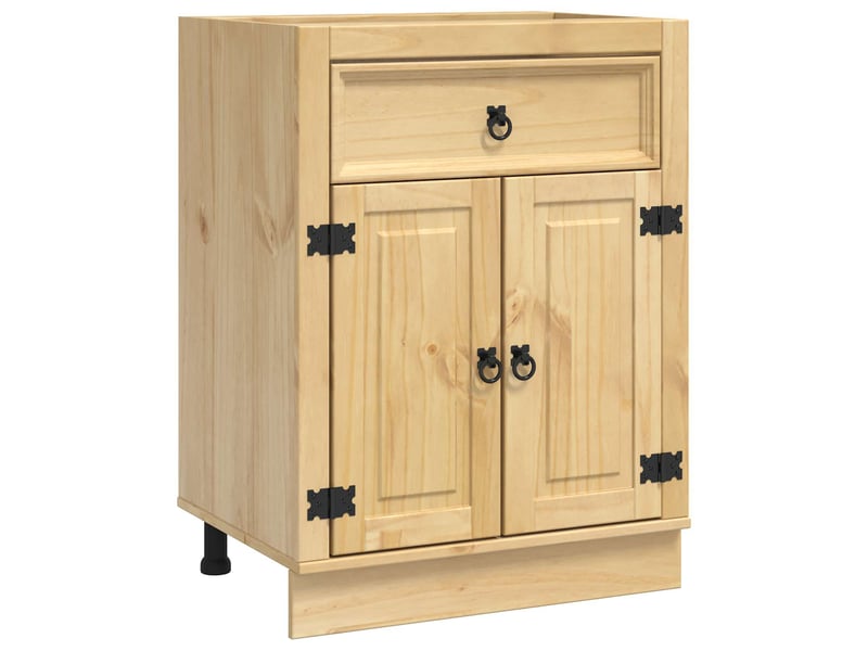  Meuble de cuisine - armoire ski brun miel 60 x 46 x 81,5 cm pin massif  - Conforama A