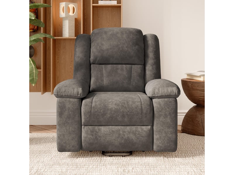  Fauteuil relax électrique - 93x93x106cm - fauteuil de massage 8 points avec chauffage et fonction relevable - gris foncé  - Conforama C
