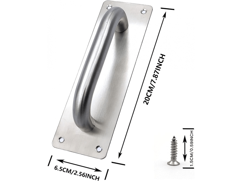  (200 x 65 mm) poignées de portes coulissantes, poignées de porte en acier inoxydable, pour portes coulissantes, granges, toilettes, garages  - Conforama B