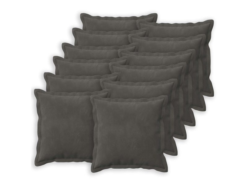  Lot de 12 coussins avec oreiller, coussins décoratifs houten gris foncé fløjl cf50988  - Conforama A