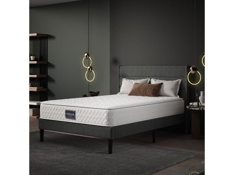  Matelas 140x200cm, ép.25cm, ressorts ensachés + mousse mémoire, fermeté moyenne h3, 7 zones, blanc  - Conforama D