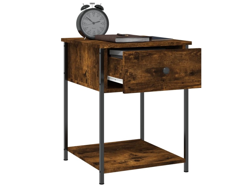  Lot de 2 tables de chevet - cabinet de chevet - table de nuit chêne fumé 44x45x58 cm bois d’ingénierie  - Conforama D