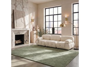 Tapis moderne en polypropylène vert, 201 x 201 cm