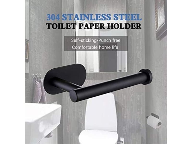 Aiducho porte papier toilette auto-adhésif noir - en acier inoxydable - pas de perçage nécessaire, forte adhérence et imperméable - Conforama C