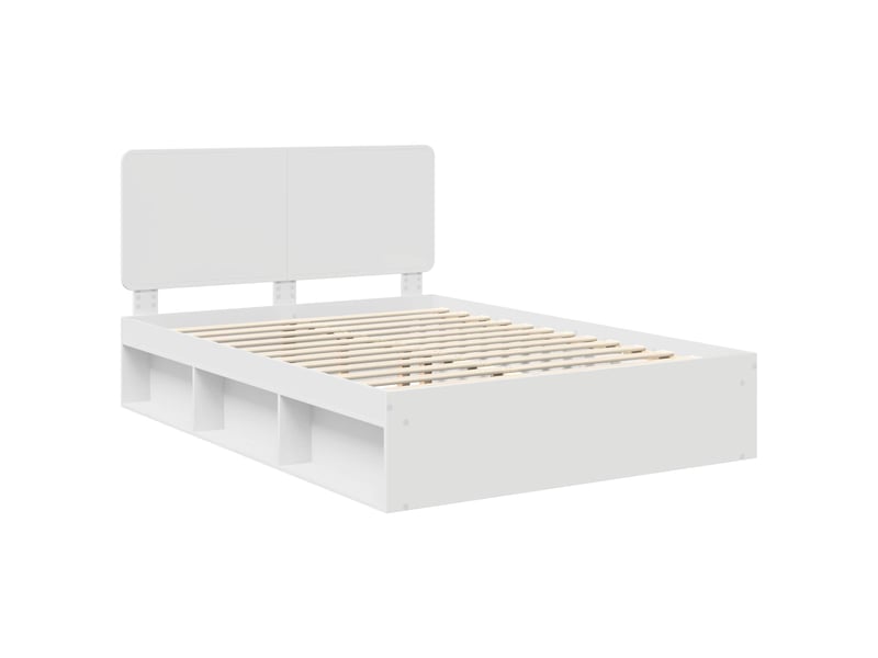 Lit double- lit adulte - cadre de lit blanc 160 x 200 cm bois de pin massif - Conforama C