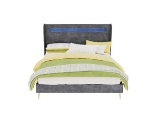 Tete de lit  largeur 140 cm B13671  finition mat gris