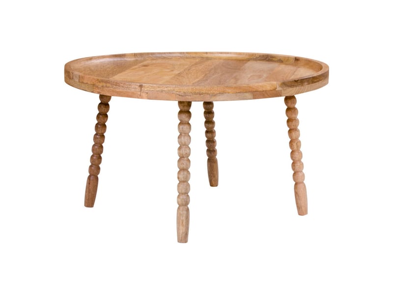  Table basse jammu en bois de manguier naturel, ø60×35 cm  - Conforama A