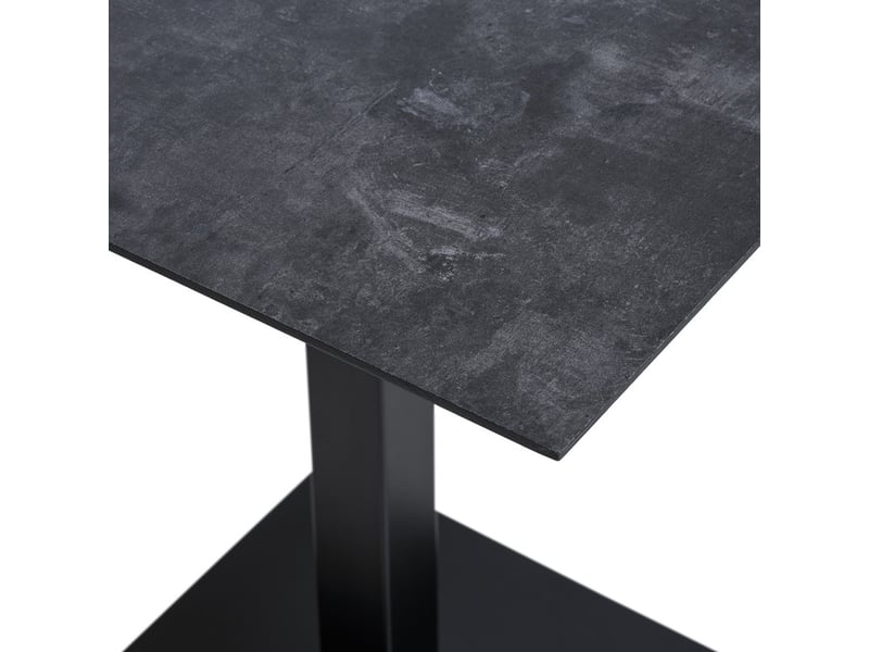 Fado-table de café 2 personnes décor pierre et acier 70x70 cm  - Conforama C