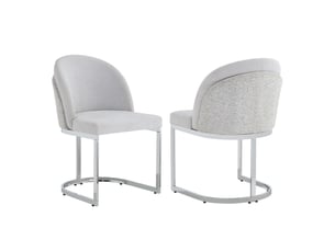 Lot de 2 chaises de salle à manger,59x52x85 cm,chenille,gris clair argenté